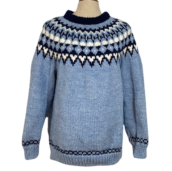 Hand Crafted Sweaters - SOLD — Hand Knitted Fair Isle Long Sleeve Pullover Sweater